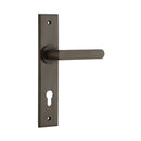 IVER Osaka Door Lever Handle On Chamfered Backplate | Entrance Lever Set Only | 6 Finishes - Signature Brass