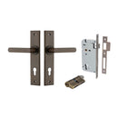 IVER Osaka Door Lever Handle On Chamfered Backplate | Entrance Kit (Key/Key) | 6 Finishes - Signature Brass