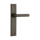 IVER Osaka Door Lever Handle On Chamfered Backplate | Passage Lever Set Only | 6 Finishes - Signature Brass