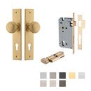 IVER Cambridge Door Knob On Chamfered Backplate | Entrance Kit (Key/Thumb) | 8 Finishes