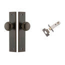 IVER Cambridge Door Knob On Chamfered Backplate | Passage Kit | 8 Finishes - Signature Brass