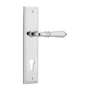 IVER Sarlat Door Lever Handle On Stepped Backplate | Entrance Lever Set Only | 10 Finishes - Polished Chrome