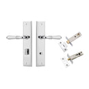 IVER Sarlat Door Lever Handle On Stepped Backplate | Separate Privacy Kit | 10 Finishes - Polished Chrome