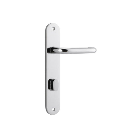 IVER Oslo Door Lever Handle On Oval Backplate | Privacy Lever Set Only | 9 Finishes - Chrome Plated