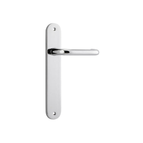 IVER Oslo Door Lever Handle On Oval Backplate | Passage Lever Set Only | 9 Finishes - Chrome Plated