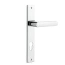 IVER Osaka Door Lever Handle On Rectangular Backplate | Entrance Lever Set Only | 6 Finishes - Polished Chrome