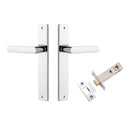 IVER Osaka Door Lever Handle On Rectangular Backplate | Passage Kit | 6 Finishes - Polished Chrome