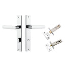 IVER Osaka Door Lever Handle On Rectangular Backplate | Separate Privacy Kit | 6 Finishes - Polished Chrome