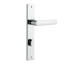 IVER Osaka Door Lever Handle On Rectangular Backplate | Privacy Lever Set Only | 6 Finishes - Polished Chrome