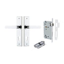 IVER Osaka Door Lever Handle On Chamfered Backplate | Entrance Kit (Key/Key) | 6 Finishes - Polished Chrome