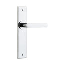 IVER Osaka Door Lever Handle On Chamfered Backplate | Passage Lever Set Only | 6 Finishes - Polished Chrome