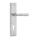 IVER Sarlat Door Lever Handle On Stepped Backplate | Entrance Lever Set Only | 10 Finishes - Brushed Chrome