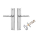 IVER Sarlat Door Lever Handle On Stepped Backplate | Passage Kit | 10 Finishes - Brushed Chrome