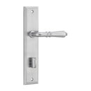 IVER Sarlat Door Lever Handle On Stepped Backplate | Privacy Lever Set Only | 10 Finishes - Brushed Chrome