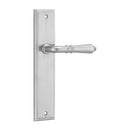 IVER Sarlat Door Lever Handle On Stepped Backplate | Passage Lever Set Only | 10 Finishes - Brushed Chrome