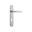 IVER Oslo Door Lever Handle On Oval Backplate | Entrance Lever Set Only | 9 Finishes - Brushed Chrome