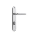 IVER Oslo Door Lever Handle On Oval Backplate | Privacy Lever Set Only | 9 Finishes - Brushed Chrome