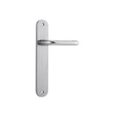 IVER Oslo Door Lever Handle On Oval Backplate | Passage Lever Set Only | 9 Finishes - Brushed Chrome