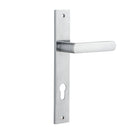 IVER Osaka Door Lever Handle On Rectangular Backplate | Entrance Lever Set Only | 6 Finishes - Brushed Chrome