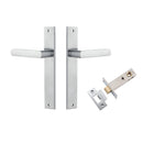 IVER Osaka Door Lever Handle On Rectangular Backplate | Passage Kit | 6 Finishes - Brushed Chrome