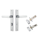 IVER Osaka Door Lever Handle On Rectangular Backplate | Separate Privacy Kit | 6 Finishes - Brushed Chrome