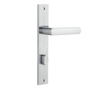 IVER Osaka Door Lever Handle On Rectangular Backplate | Privacy Lever Set Only | 6 Finishes - Brushed Chrome