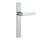 IVER Osaka Door Lever Handle On Rectangular Backplate | Passage Lever Set Only | 6 Finishes - Brushed Chrome