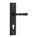 IVER Sarlat Door Lever Handle On Stepped Backplate | Entrance Lever Set Only | 10 Finishes - Matt Black