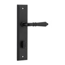 IVER Sarlat Door Lever Handle On Stepped Backplate | Privacy Lever Set Only | 10 Finishes - Matt Black