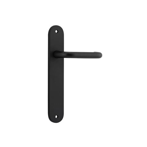IVER Oslo Door Lever Handle On Oval Backplate | Passage Lever Set Only | 9 Finishes - Matt Black