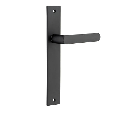 IVER Osaka Door Lever Handle On Rectangular Backplate | Passage Lever Set Only | 6 Finishes - Matt Black
