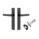 IVER Osaka Door Lever Handle On Rectangular Backplate | Passage Kit | 6 Finishes - Matt Black