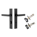 IVER Osaka Door Lever Handle On Rectangular Backplate | Separate Privacy Kit | 6 Finishes - Matt Black