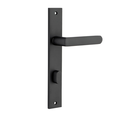 IVER Osaka Door Lever Handle On Rectangular Backplate | Privacy Lever Set Only | 6 Finishes - Matt Black