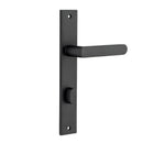 IVER Osaka Door Lever Handle On Rectangular Backplate | Privacy Lever Set Only | 6 Finishes - Matt Black