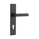 IVER Osaka Door Lever Handle On Chamfered Backplate | Entrance Lever Set Only | 6 Finishes - Matt Black