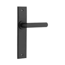 IVER Osaka Door Lever Handle On Chamfered Backplate | Passage Lever Set Only | 6 Finishes - Matt Black
