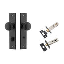 IVER Cambridge Door Knob On Chamfered Backplate | Separate Privacy Kit | 8 Finishes - Matt Black