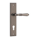 IVER Sarlat Door Lever Handle On Stepped Backplate | Entrance Lever Set Only | 10 Finishes - Distressed Nickel