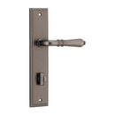IVER Sarlat Door Lever Handle On Stepped Backplate | Privacy Lever Set Only | 10 Finishes - Distressed Nickel