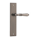IVER Sarlat Door Lever Handle On Stepped Backplate | Passage Lever Set Only | 10 Finishes - Distressed Nickel