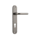 IVER Oslo Door Lever Handle On Oval Backplate | Entrance Lever Set Only | 9 Finishes - Distressed Nickel