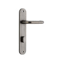 IVER Oslo Door Lever Handle On Oval Backplate | Privacy Lever Set Only | 9 Finishes - Distressed Nickel