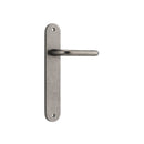 IVER Oslo Door Lever Handle On Oval Backplate | Passage Lever Set Only | 9 Finishes - Distressed Nickel