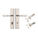 IVER Sarlat Door Lever Handle On Stepped Backplate | Separate Privacy Kit | 10 Finishes - Polished Nickel