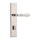 IVER Sarlat Door Lever Handle On Stepped Backplate | Privacy Lever Set Only | 10 Finishes - Polished Nickel