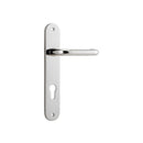 IVER Oslo Door Lever Handle On Oval Backplate | Entrance Lever Set Only | 9 Finishes - Polished Nickel