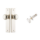 IVER Cambridge Door Knob On Chamfered Backplate | Passage Kit | 8 Finishes - Polished Nickel