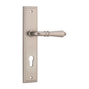 IVER Sarlat Door Lever Handle On Stepped Backplate | Entrance Lever Set Only | 10 Finishes - Satin Nickel