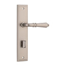 IVER Sarlat Door Lever Handle On Stepped Backplate | Privacy Lever Set Only | 10 Finishes - Satin Nickel